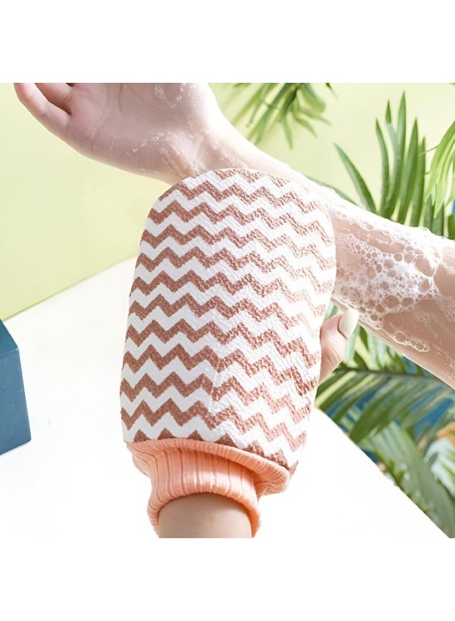 ٤ قطع قفاز تقشير الجسم احترافي لإزالة الجلد الميت – ليفة استحمام لعلاج جلد الوزة وتنظيف المسام بعمق - Image 4